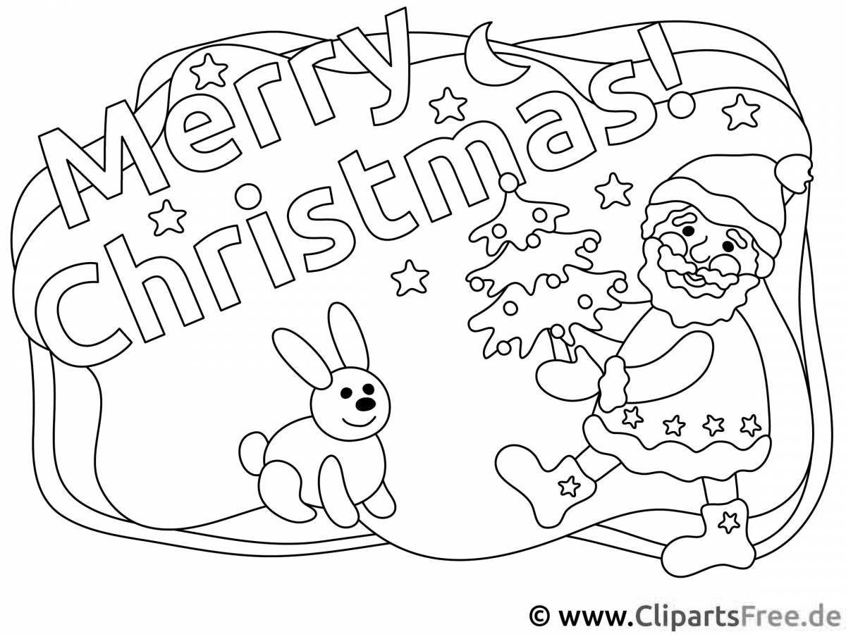 Glowing merry christmas coloring book