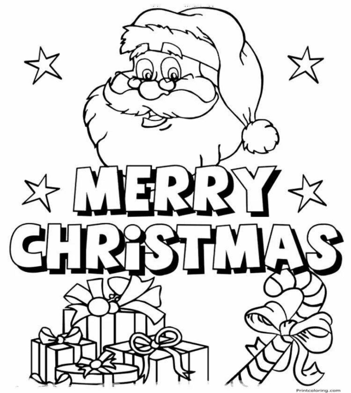 Colorful merry christmas coloring book