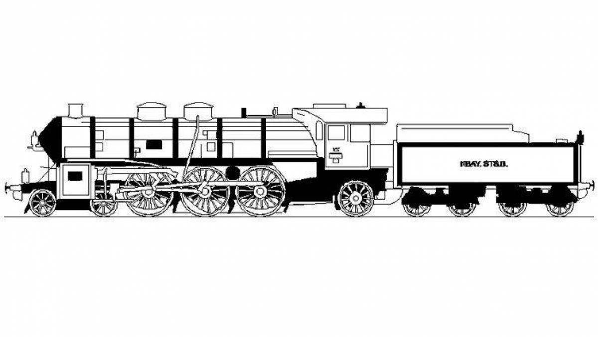 Adorable freight train coloring page
