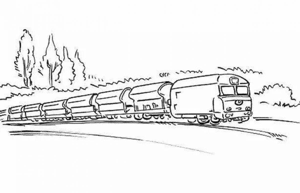 Shining freight train coloring page