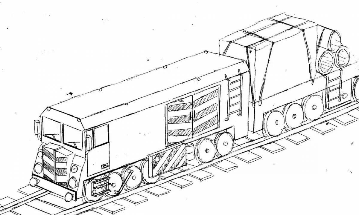 Impressive freight train coloring page