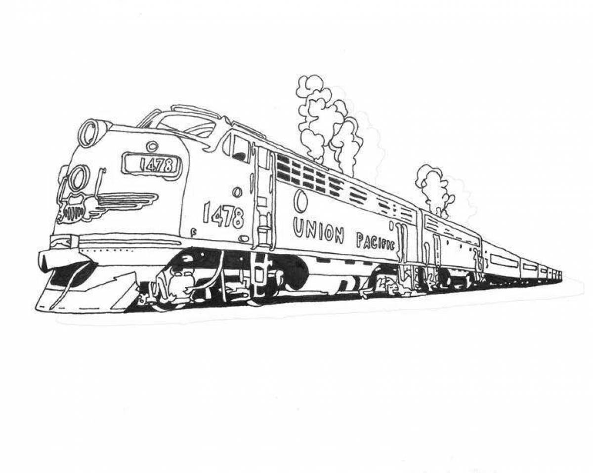 Coloring funny freight train