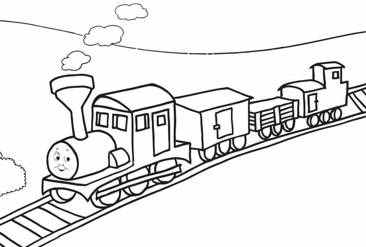 Animated Freight Train Coloring Page