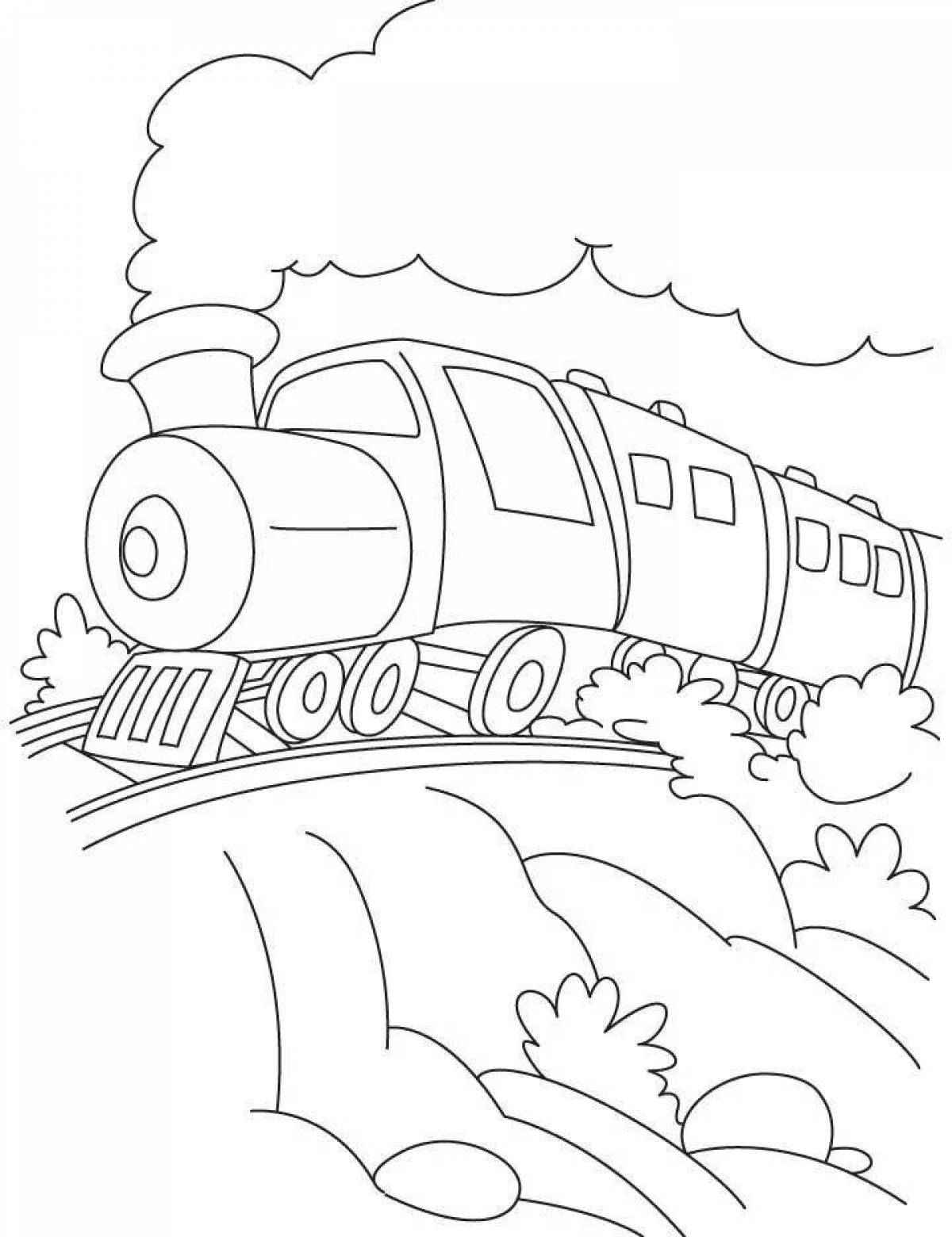 Раскраска товарный поезд