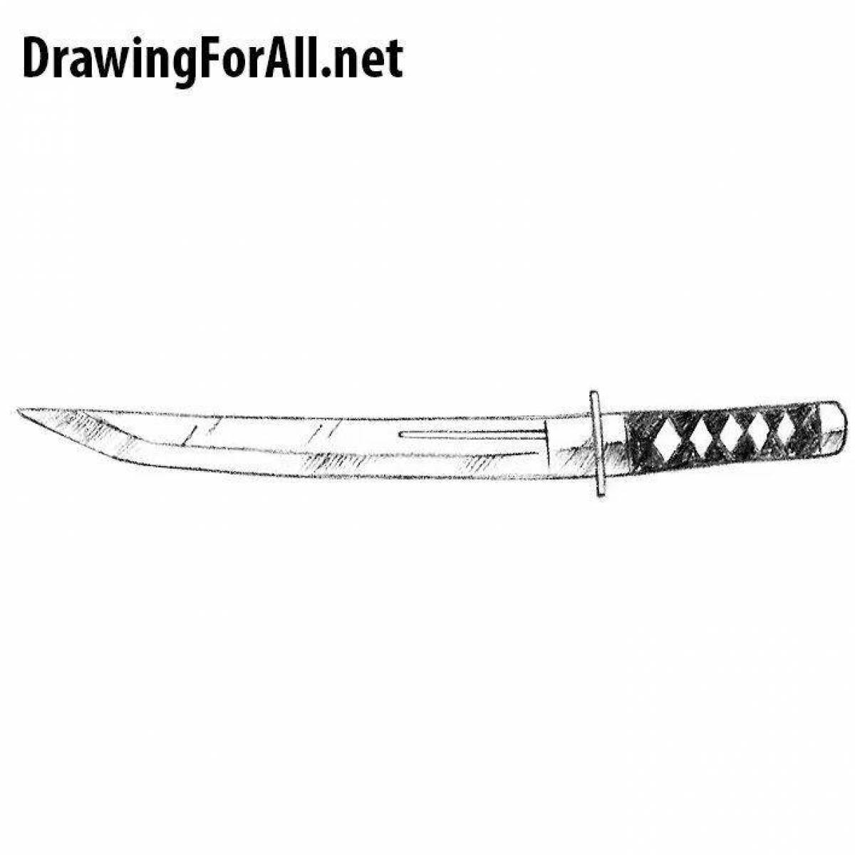 Tanto punch knife coloring page