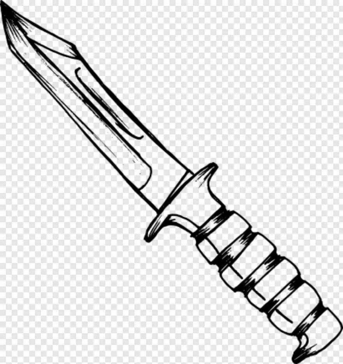 Attractive tanto knife coloring page