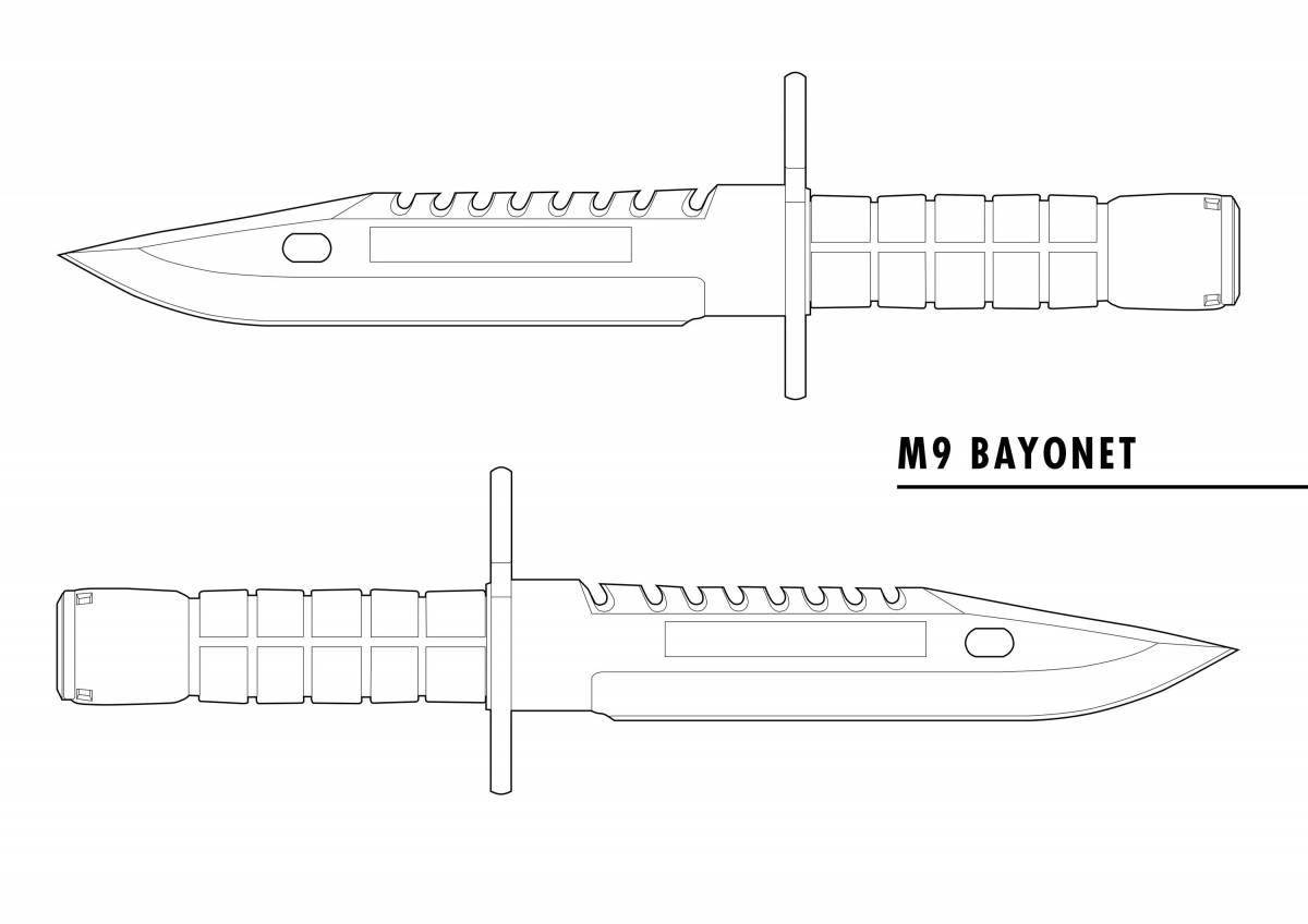 Charming tanto knife coloring page