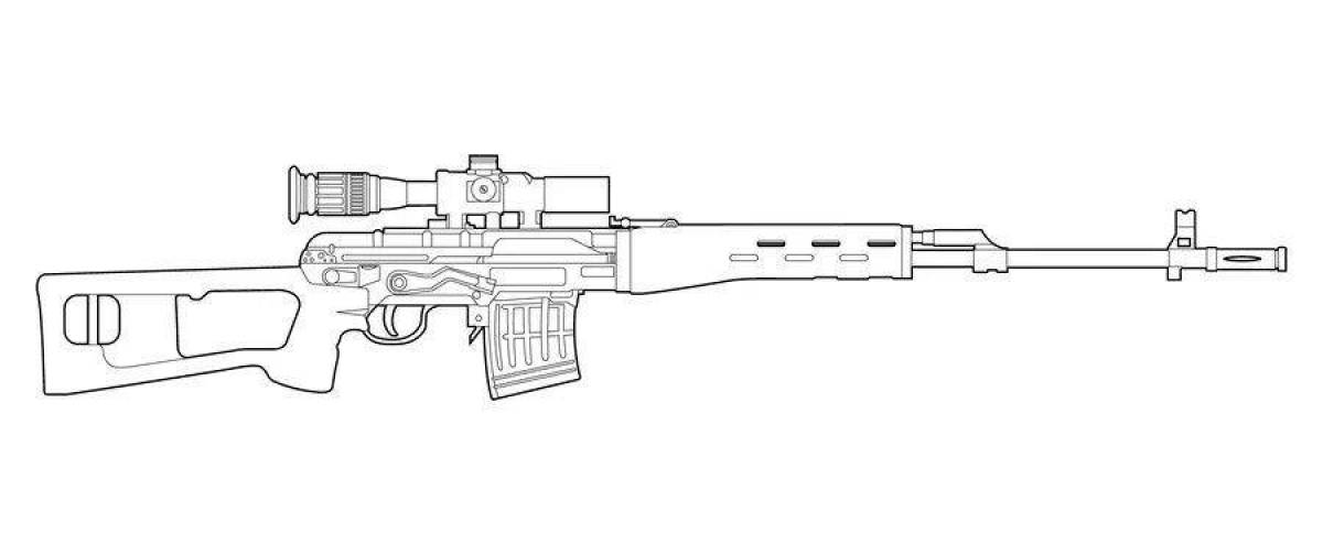 Sniper Rifle Coloring Page