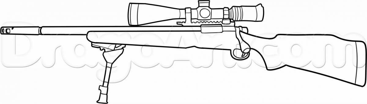 Tempting sniper rifle coloring page