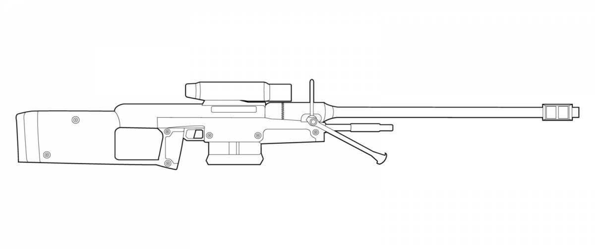Attractive sniper rifle coloring page