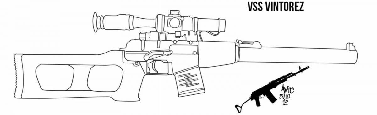 Sniper rifle coloring page