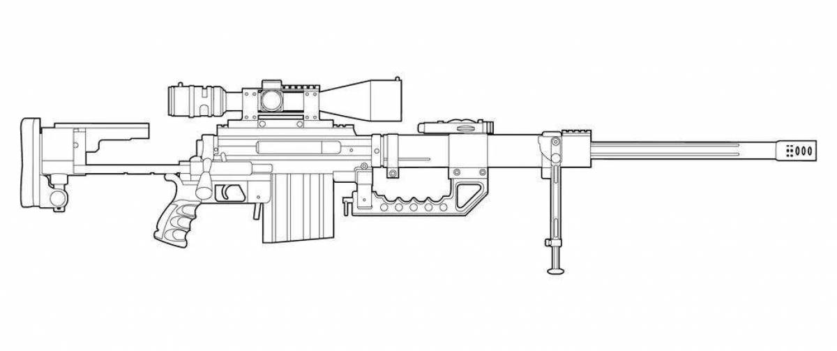 Bold sniper rifle coloring page