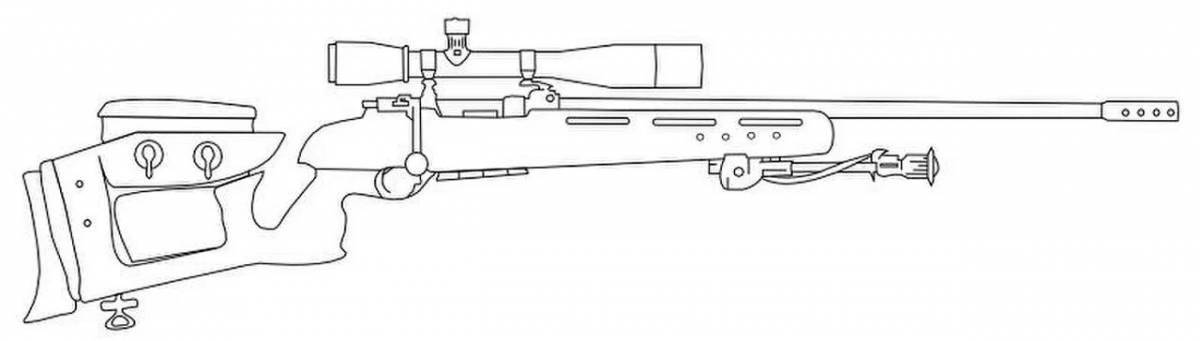 Elegant sniper rifle coloring page
