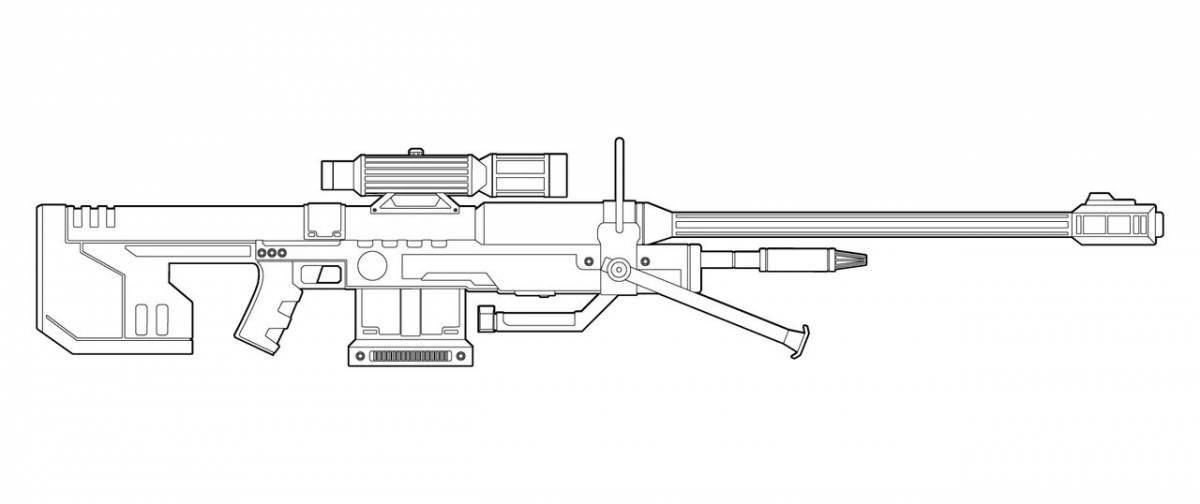 Improved sniper rifle coloring page