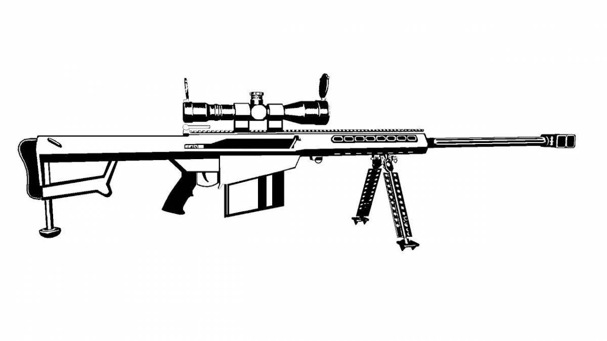 Unique sniper rifle coloring page