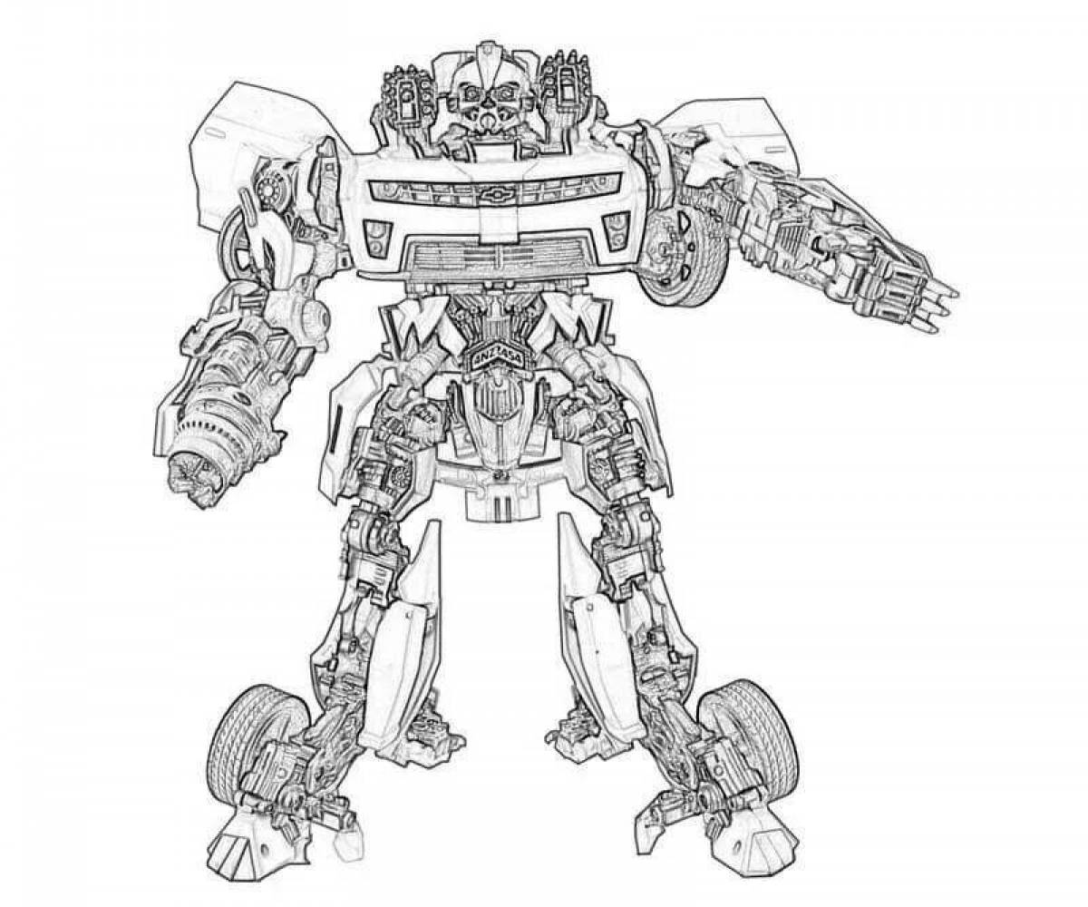 Exciting bumblebee robot coloring page