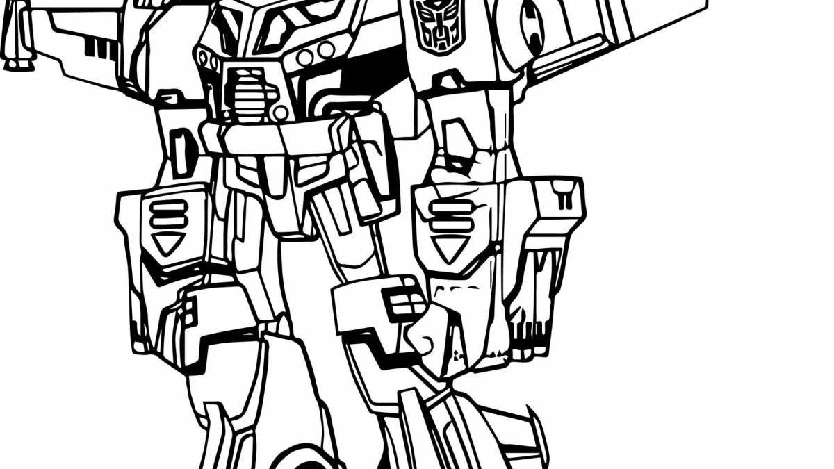 Fabulous bumblebee robot coloring page