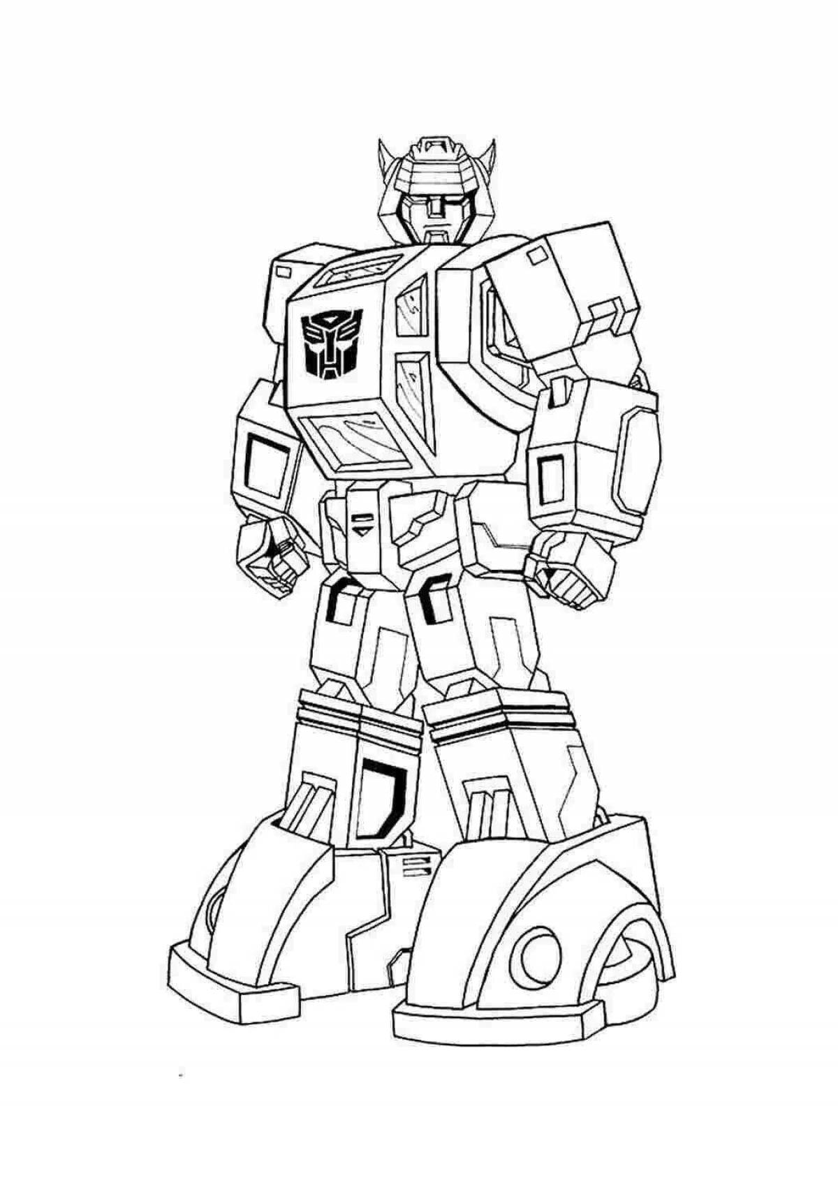 Awesome bumblebee robot coloring page