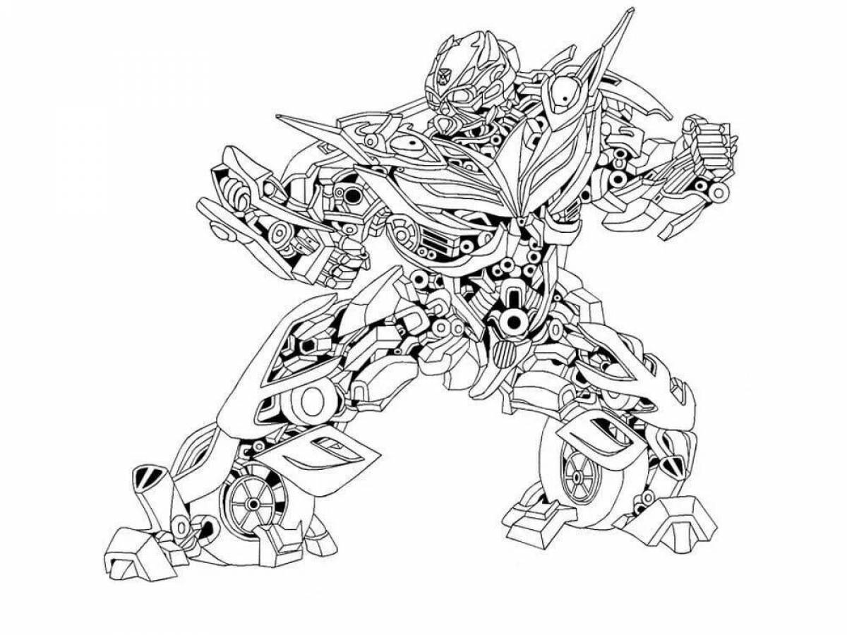 Showy bumblebee robot coloring page