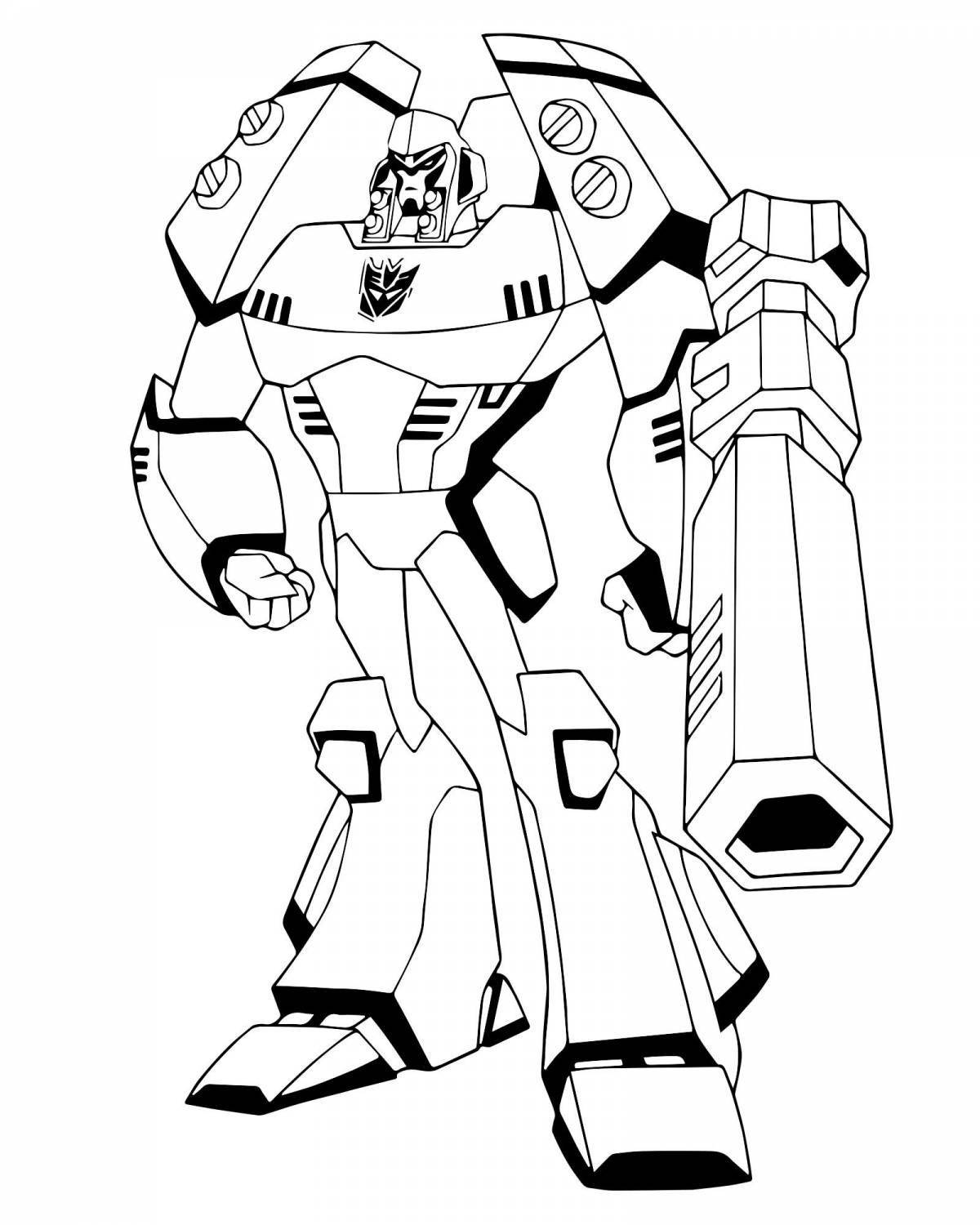 Bumblebee robot dynamic coloring page