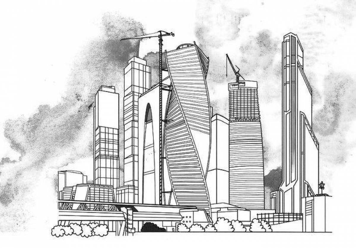 Gorgeous moscow city coloring page