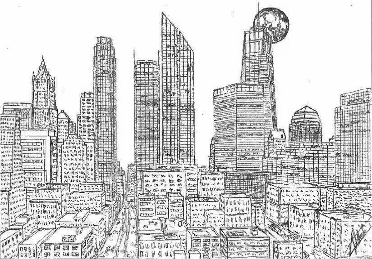 Dazzling moscow city coloring book
