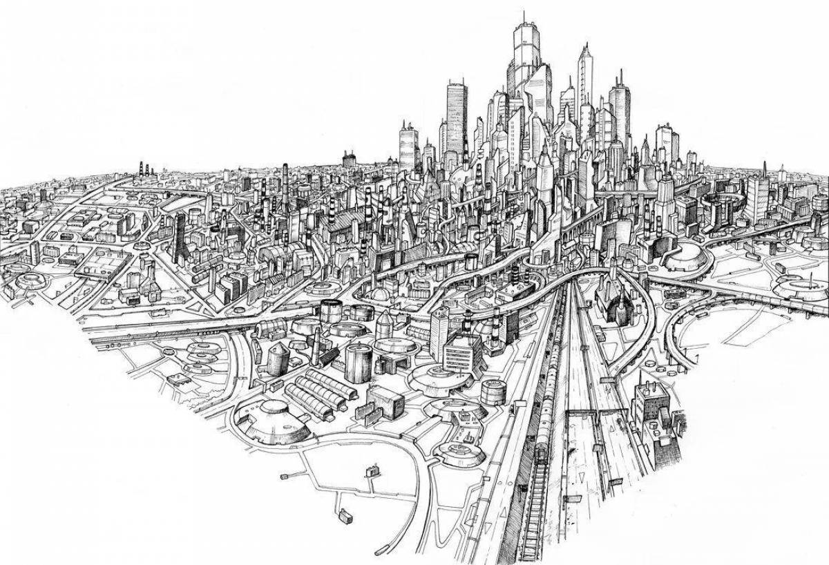 Coloring page wonderful city moscow
