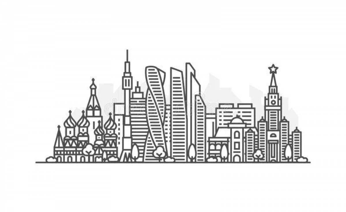 Coloring page elegant city moscow