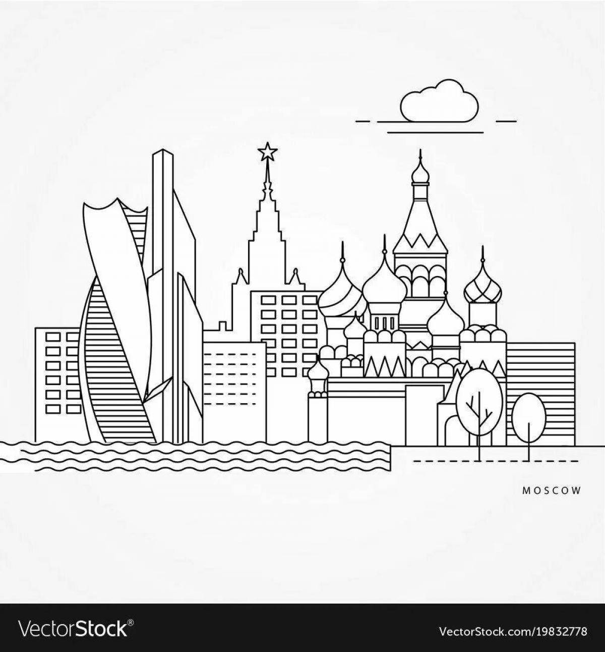 Charming moscow city coloring book