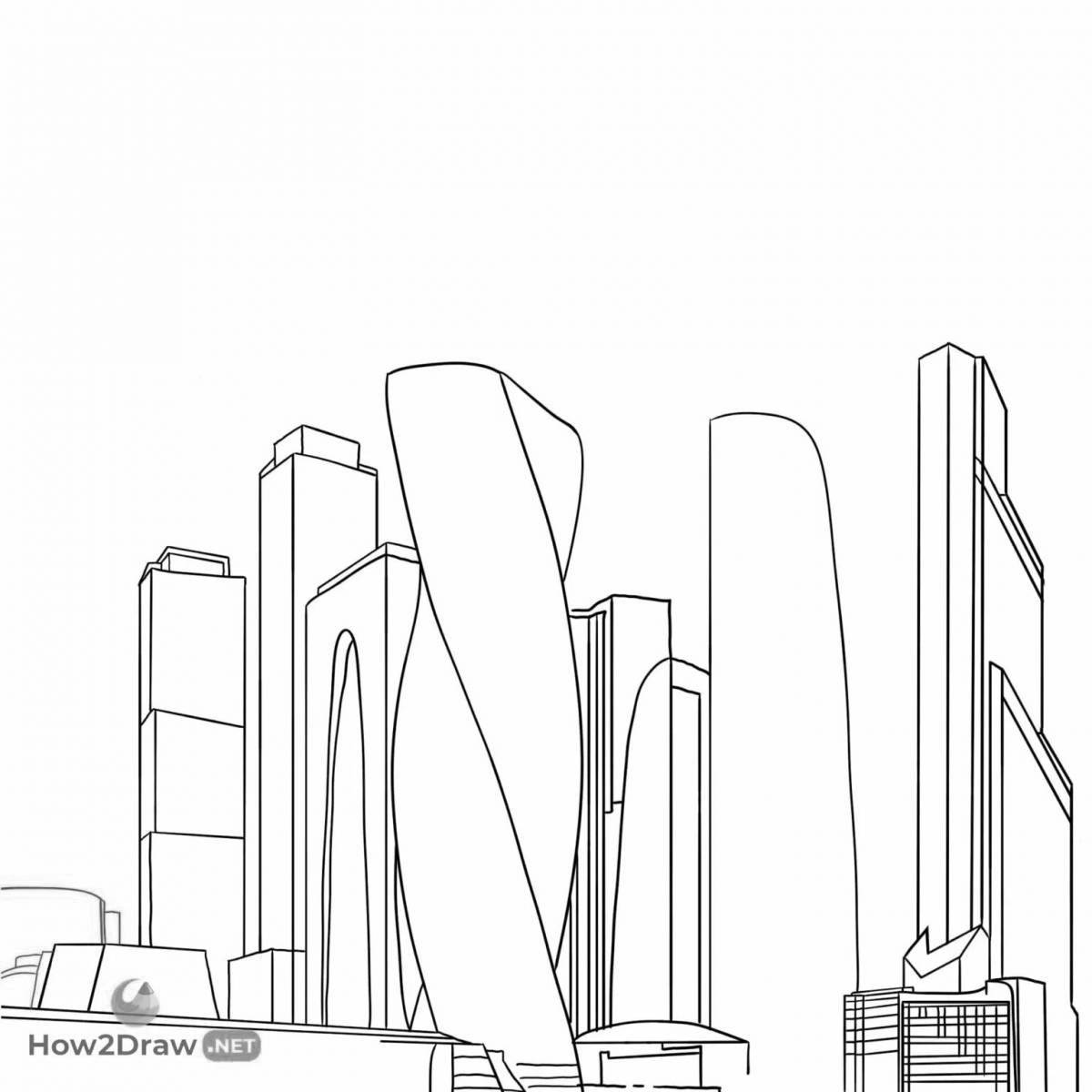 Huge moscow city coloring page