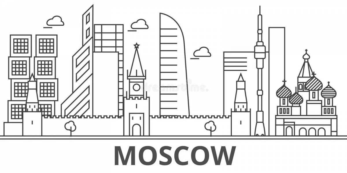 Coloring page luxury city moscow