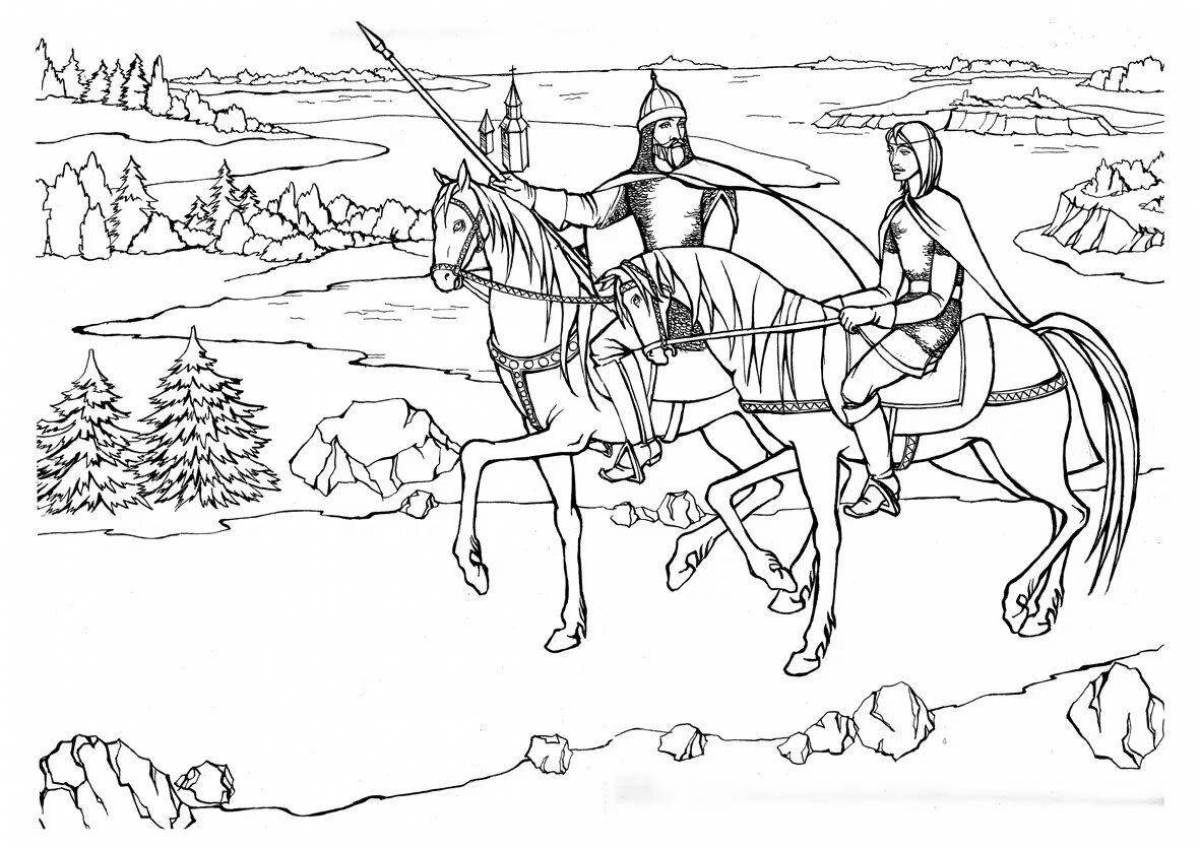 Раскраска Богатыри | Coloring pages, Knight, Coloring pictures
