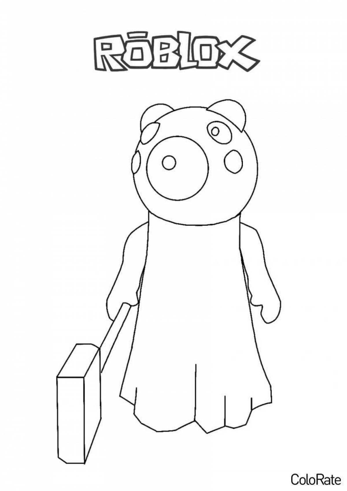 Colorful roblox piggy coloring page