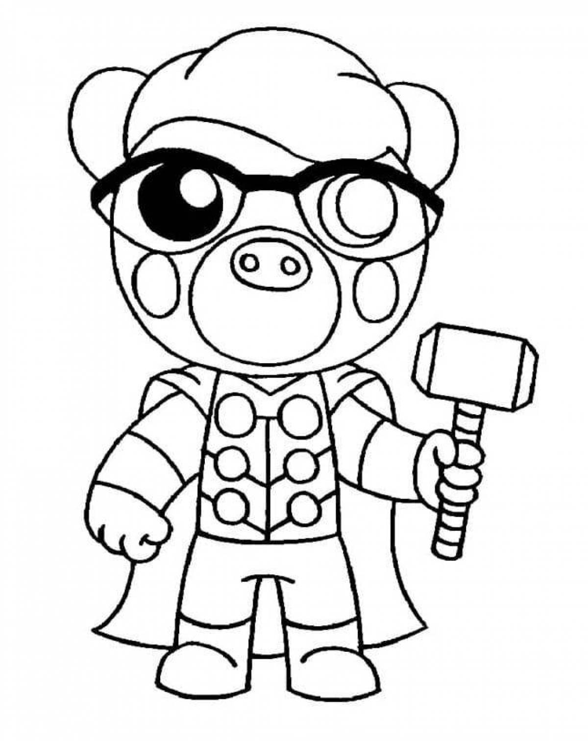 Charming roblox piggy coloring page