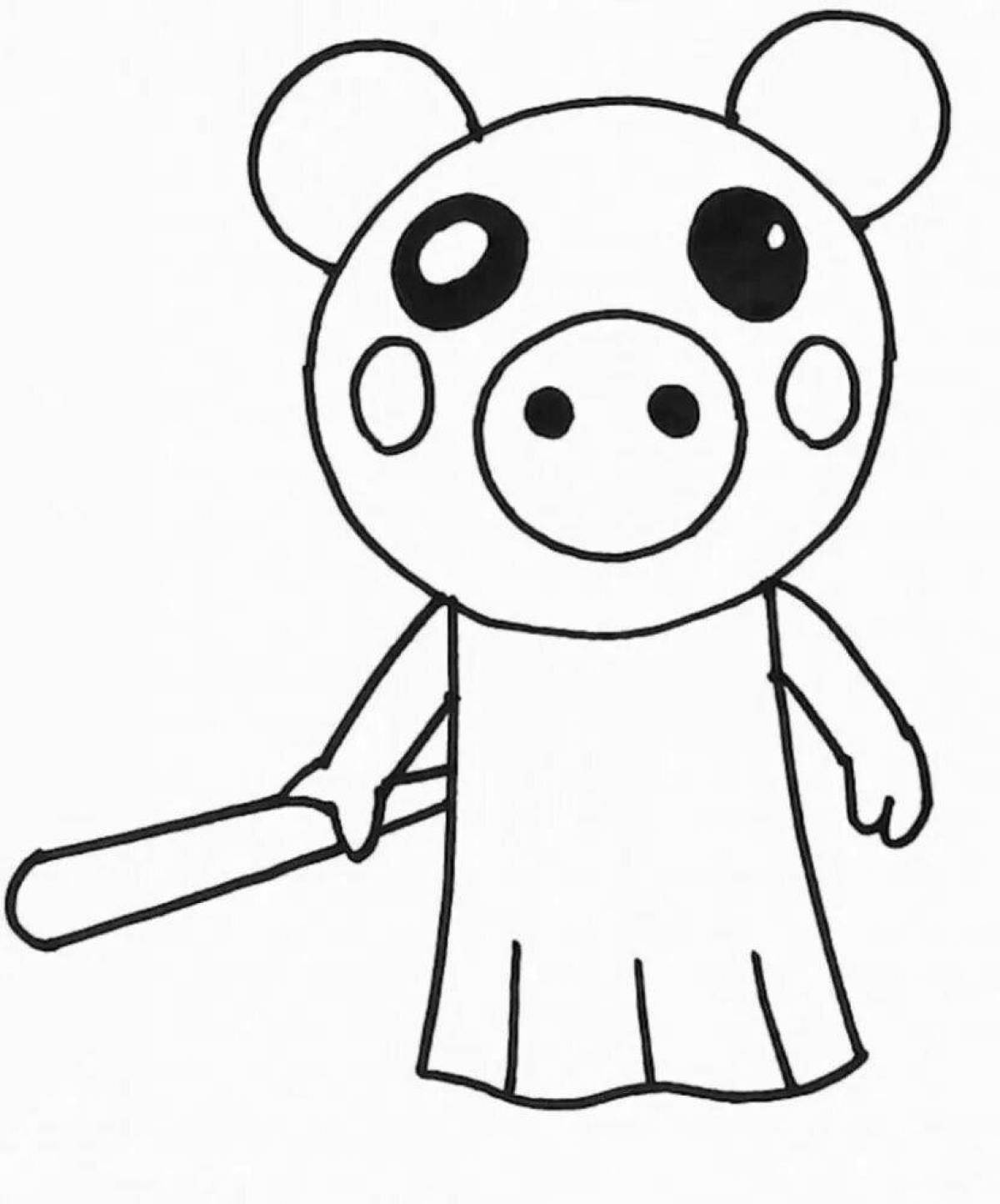 Exciting roblox piggy coloring page