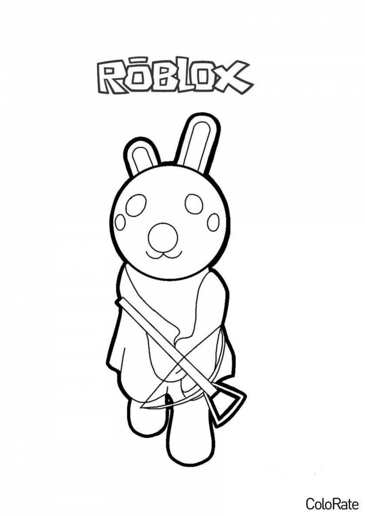Roblox cute pig coloring page