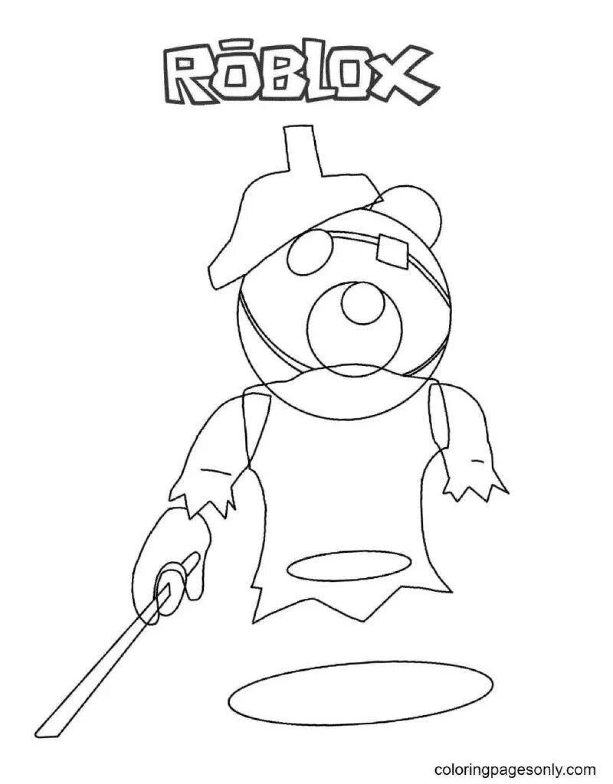 Безумная раскраска roblox piggy coloring page