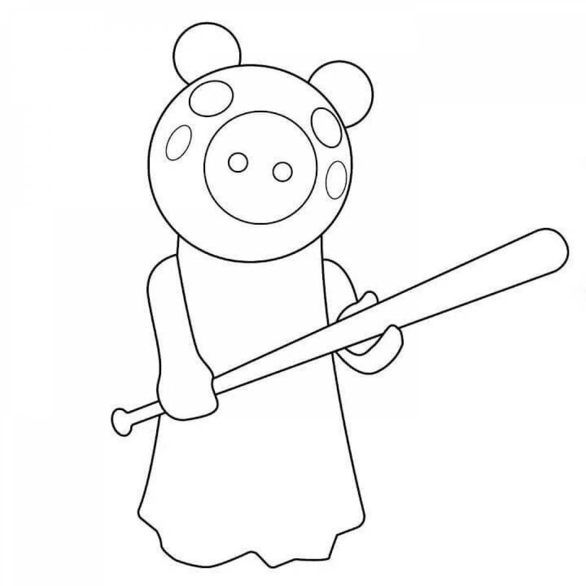 Color-frenzy roblox piggy coloring page
