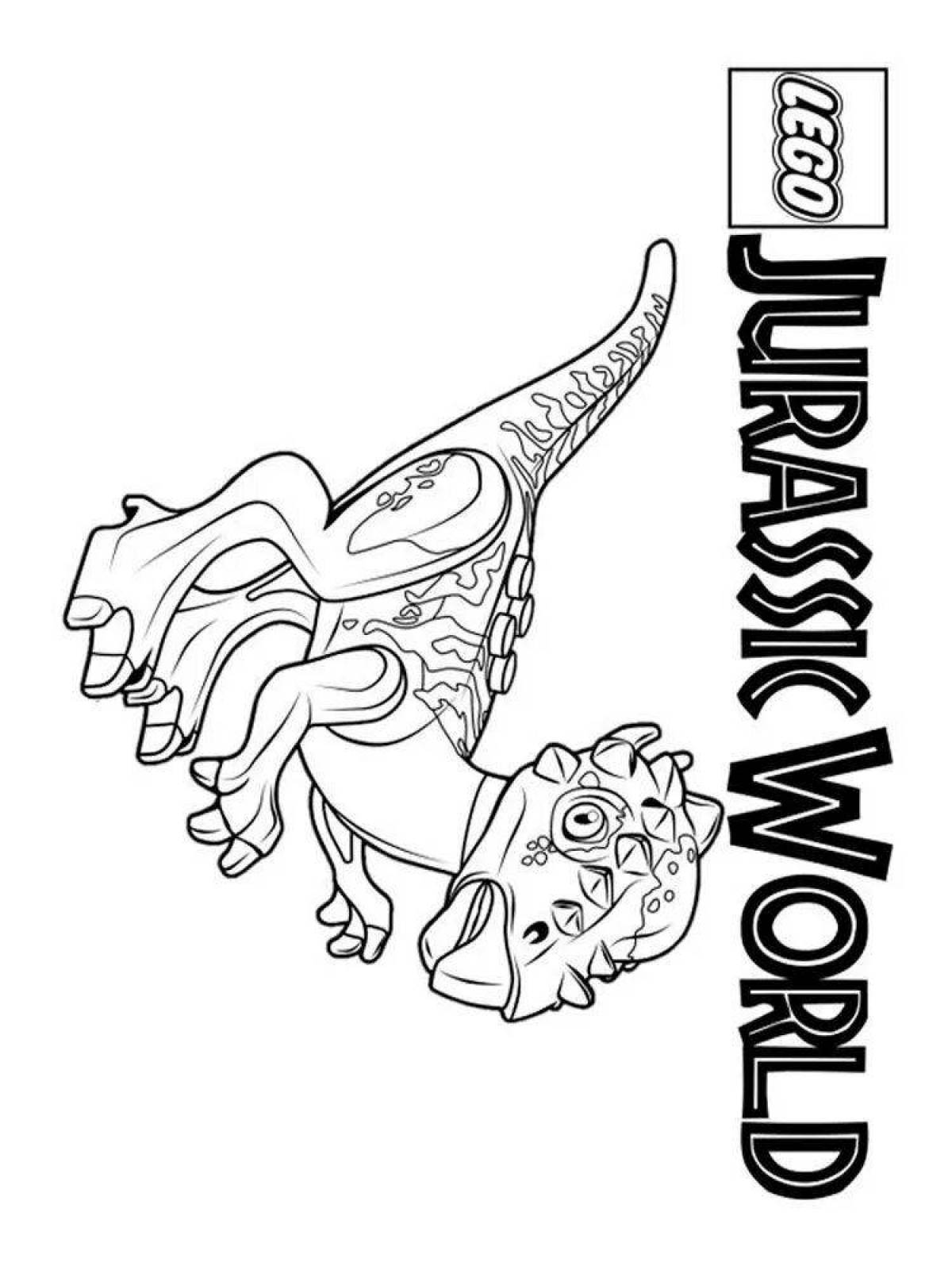 Colorful lego dinosaur coloring page