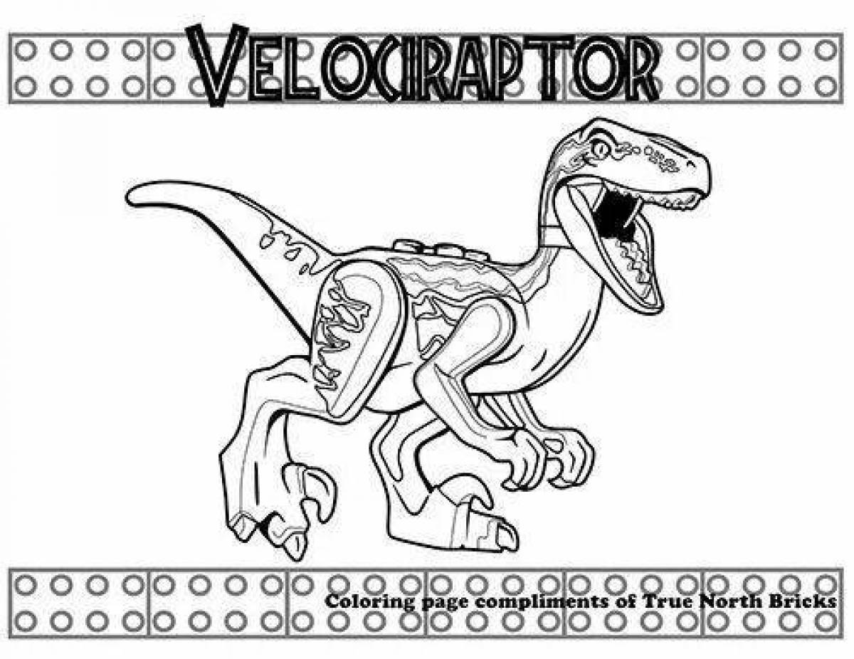 Игривая страница раскраски динозавров lego