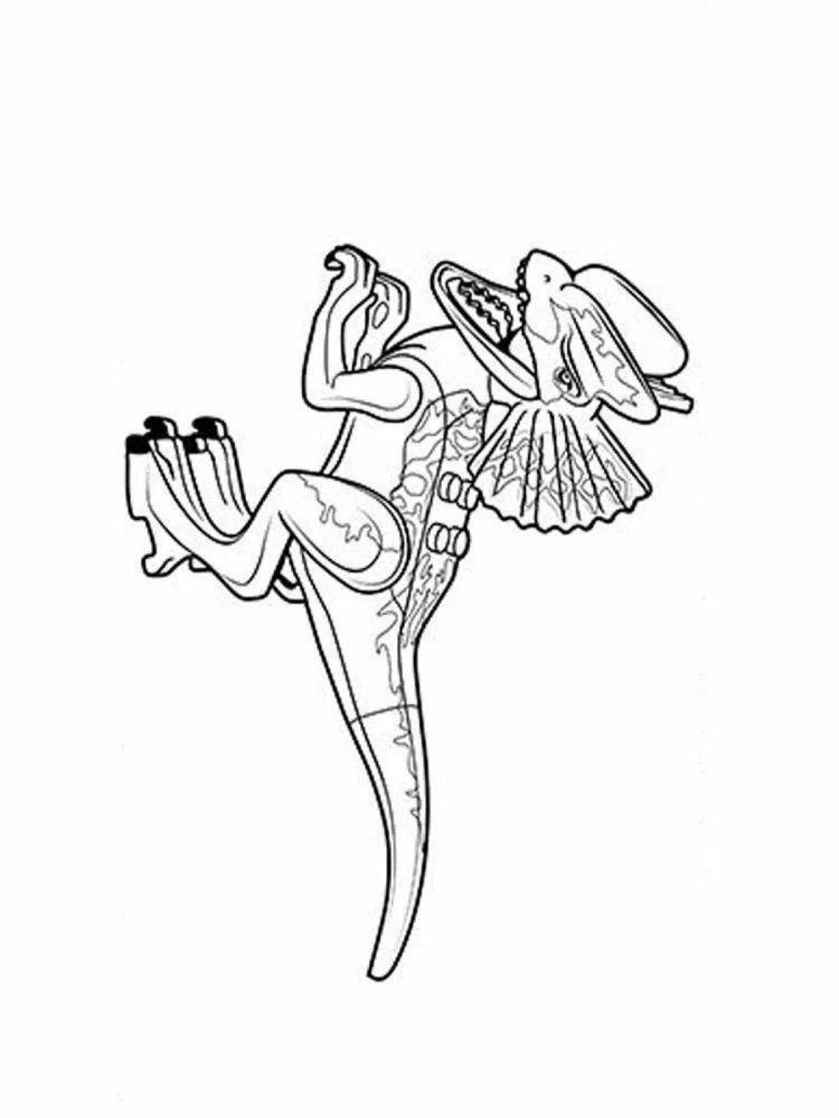 Fairy lego dinosaur coloring page