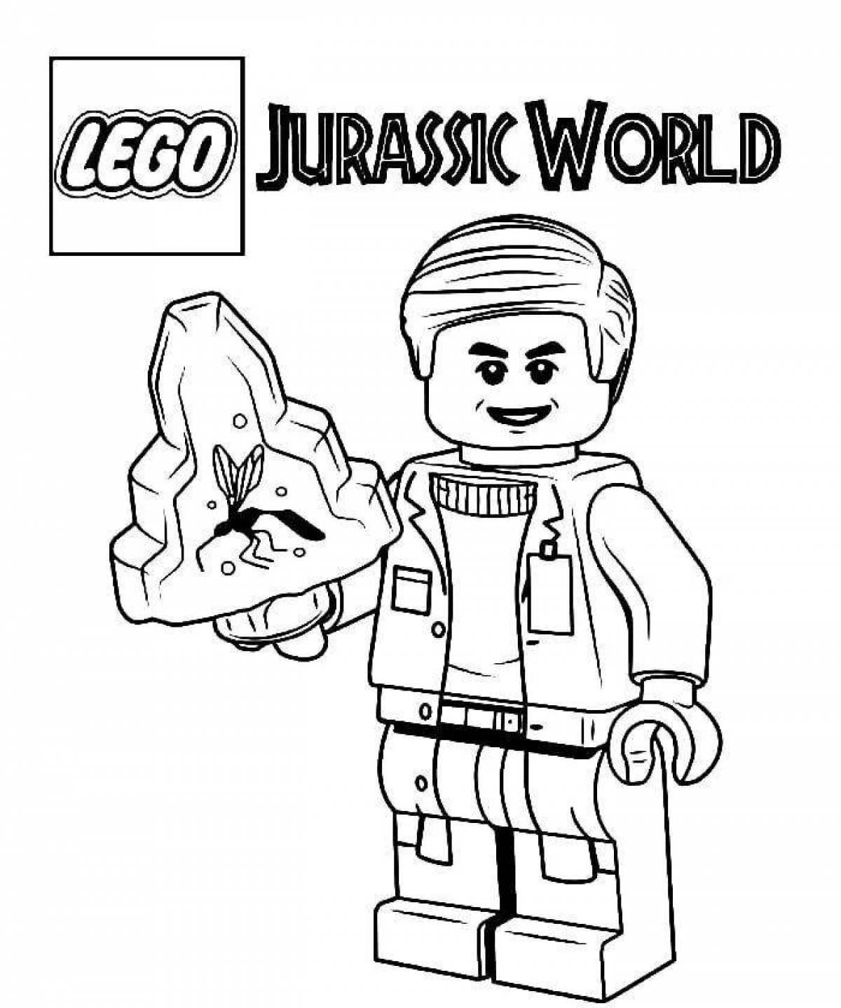Adorable lego dinosaur coloring page