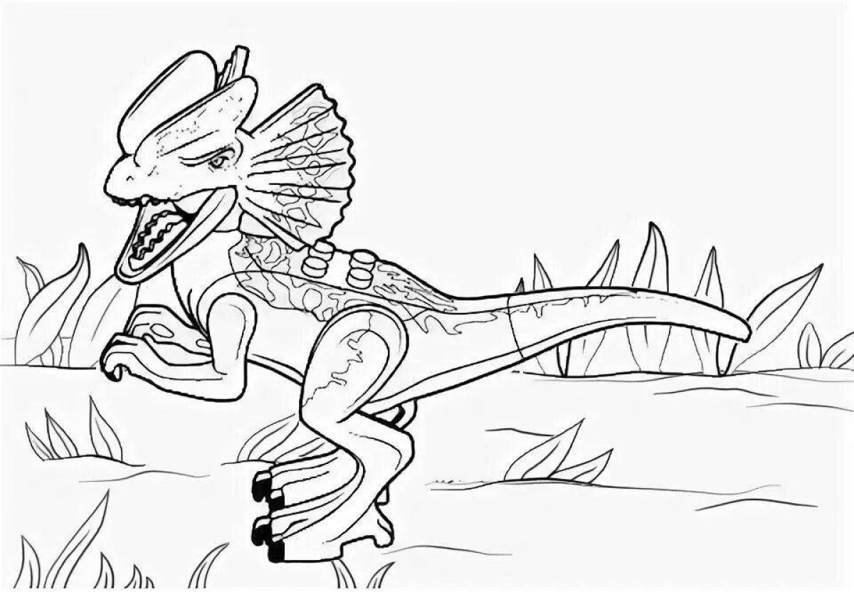 Creative lego dinosaur coloring page