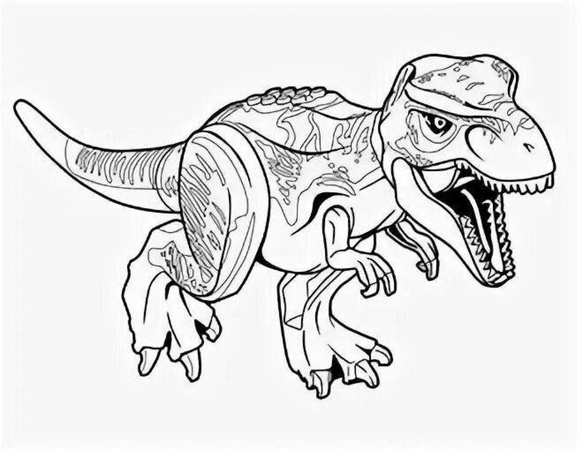 Fascinating lego dinosaur coloring page