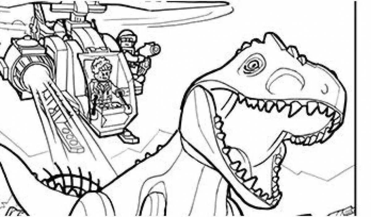 Раскраска величественный лего динозавр