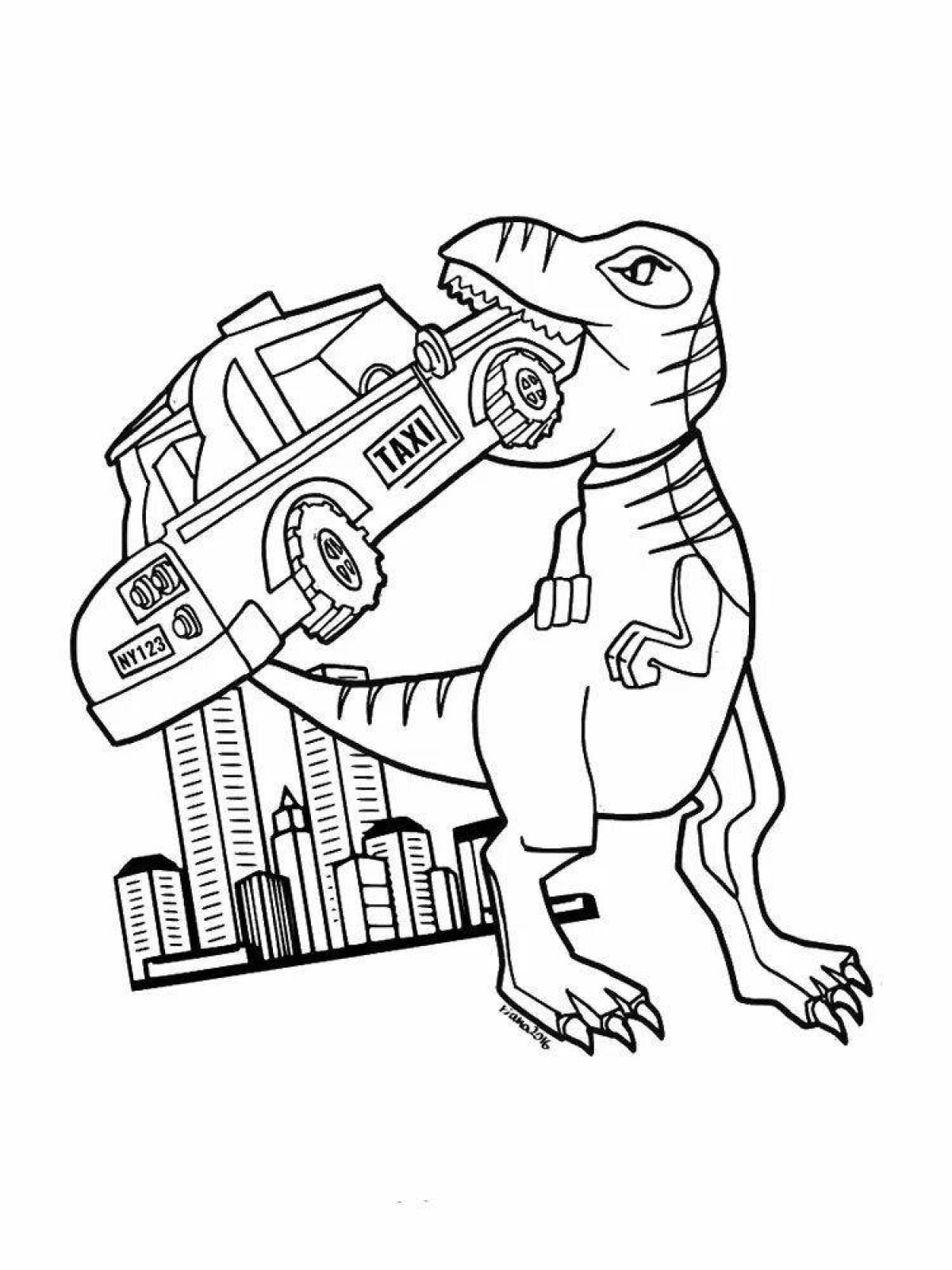 Exquisite lego dinosaur coloring page