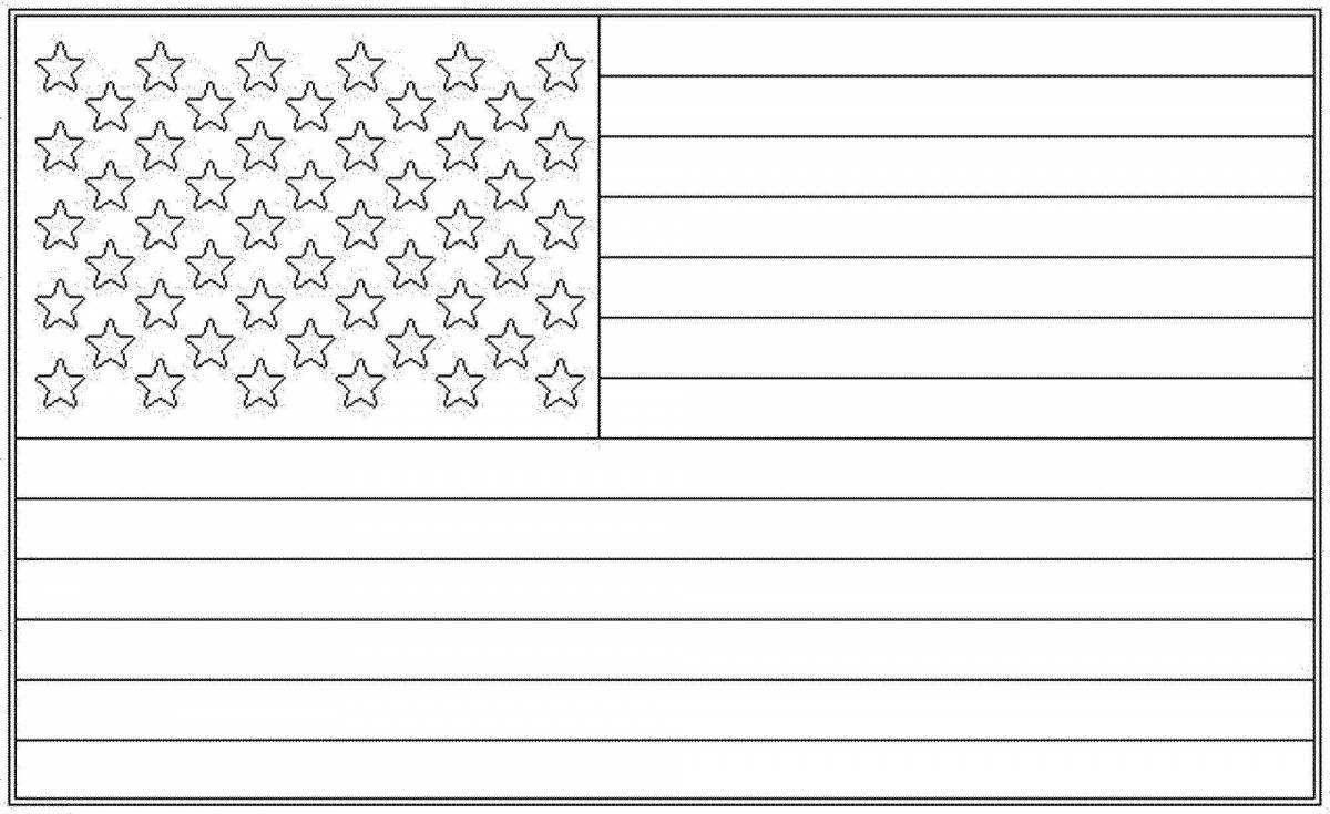 Amazing flag coloring page for kids