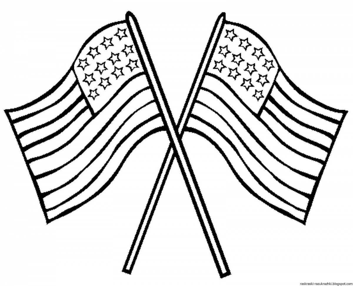 Coloring page dazzling flag for kids