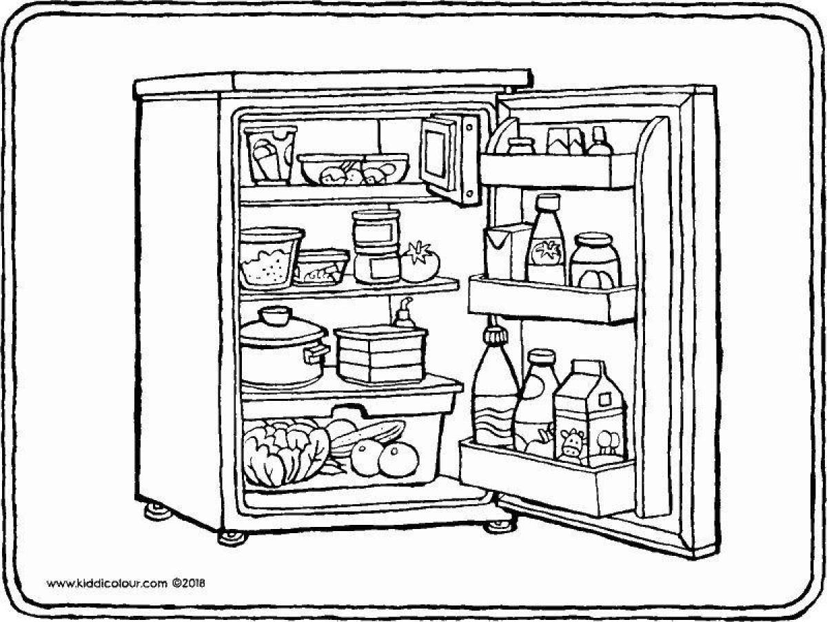 Раскраска для детей холодильник | Премиум векторы