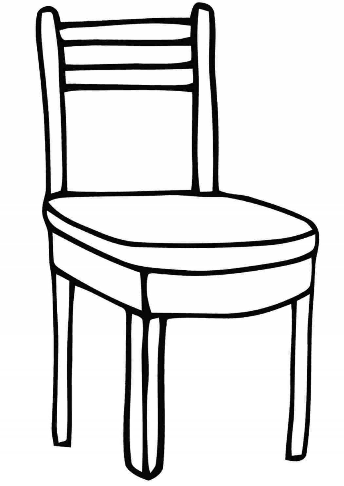 Colorful chair coloring book for kids